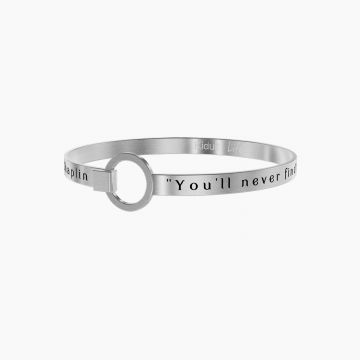 KIDULT - Bracciale donna acciaio - "You'll never find rainbows if you're looking down." Charlie Chaplin